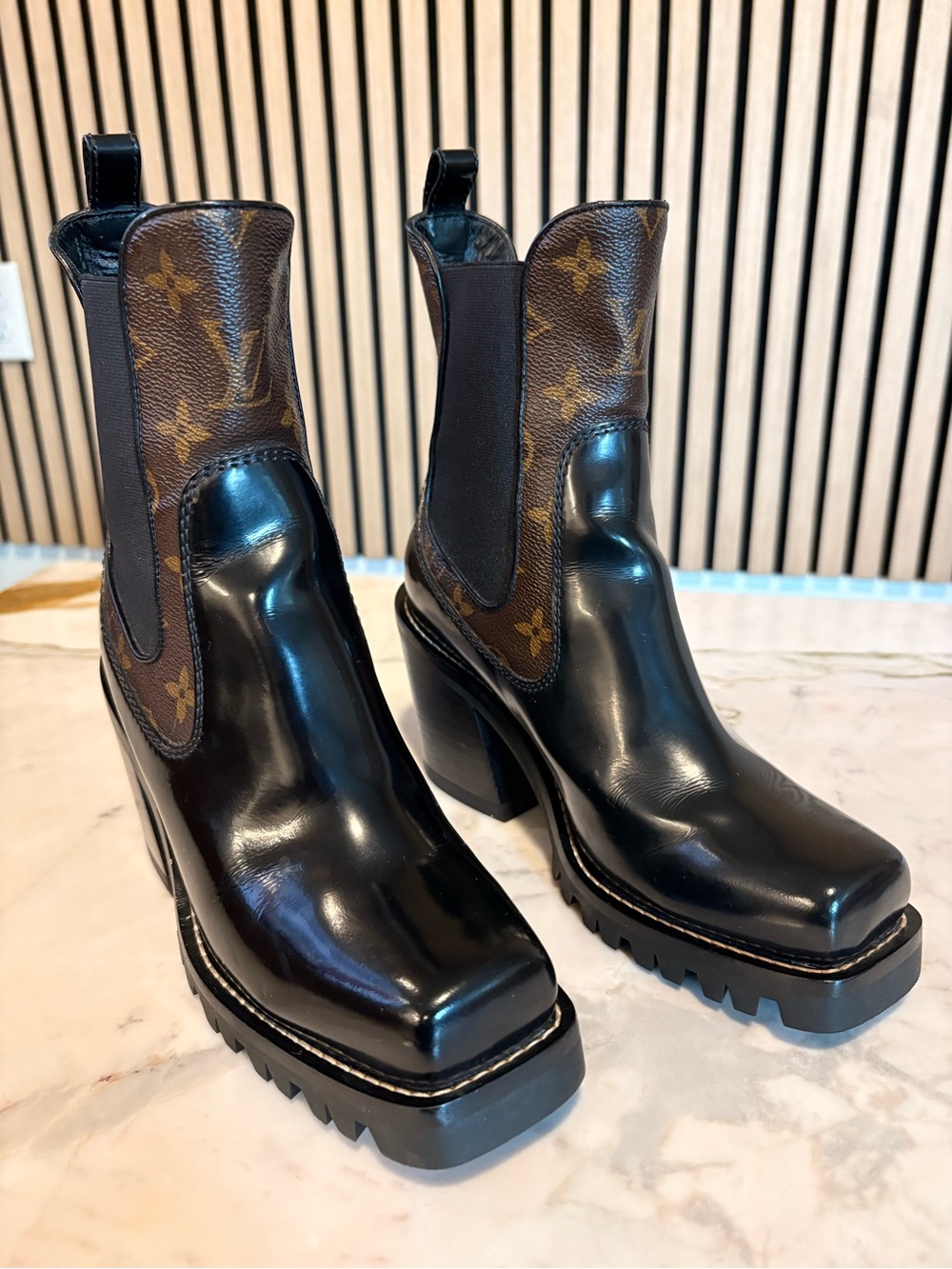 Louis Vuitton beaubourg leather ankle boots